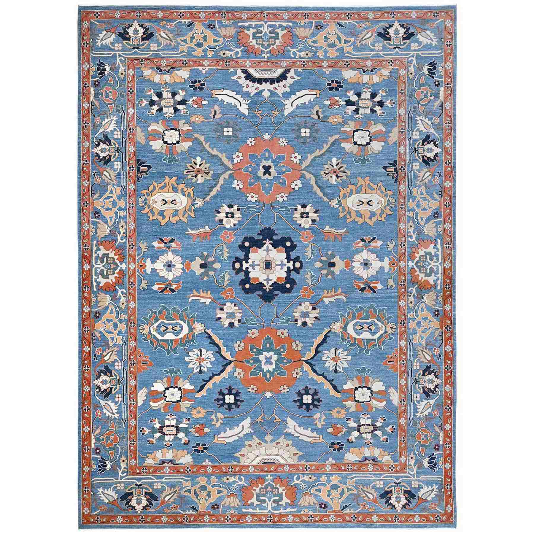 Oushak-And-Peshawar-Hand-Knotted-Rug-1255