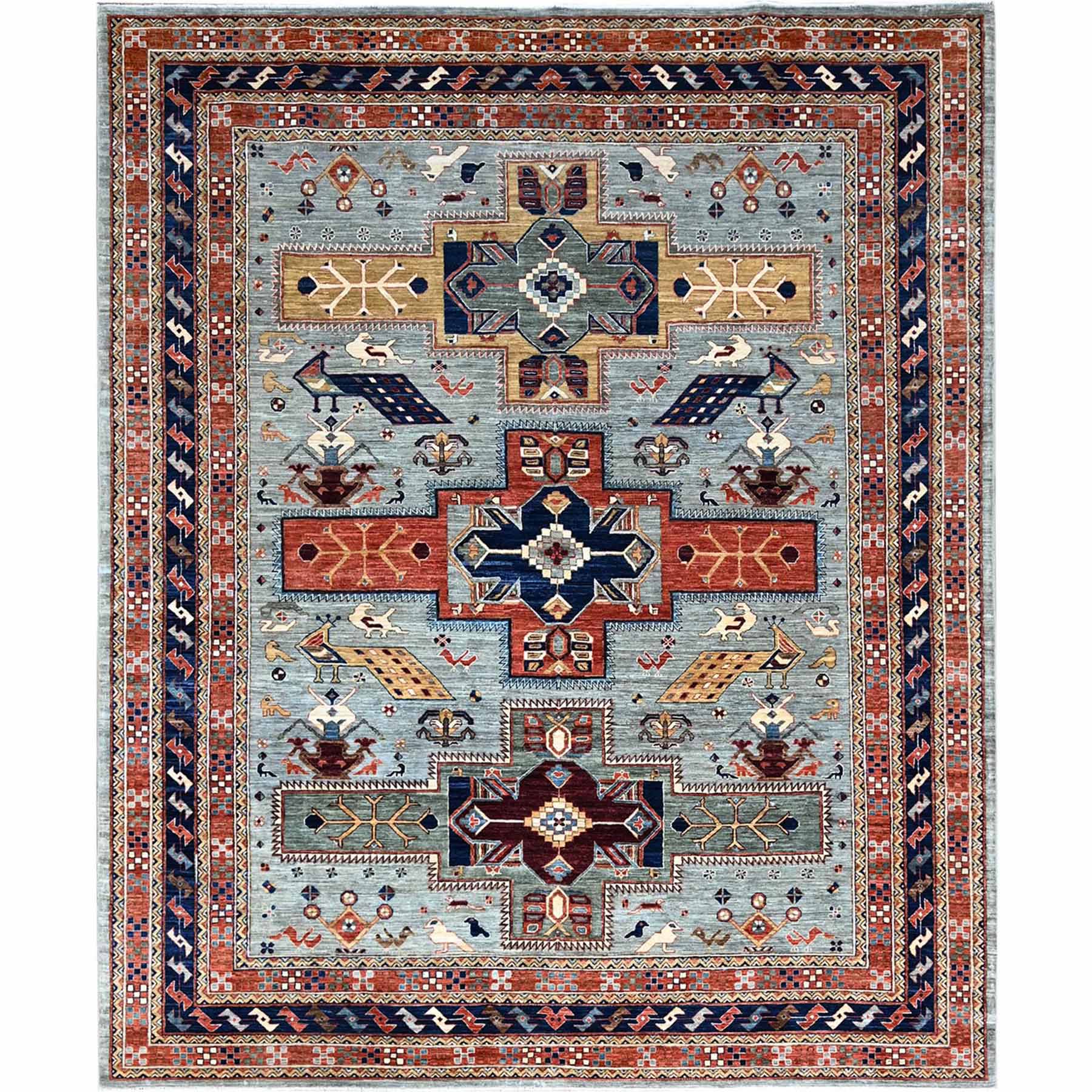 Tribal-Geometric-Hand-Knotted-Rug-785