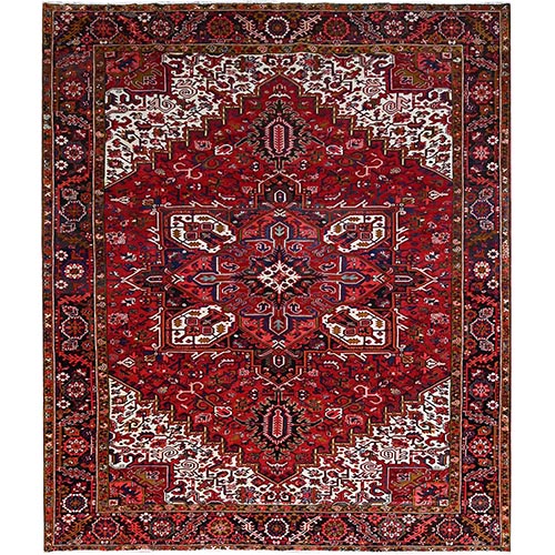 Rosewood Red With Colorful Floral Border, Vista White Corners, Secured Ends, Mint Condition, Natural Dyes, 100% Wool, Nomad Art, Vintage Oriental Rug