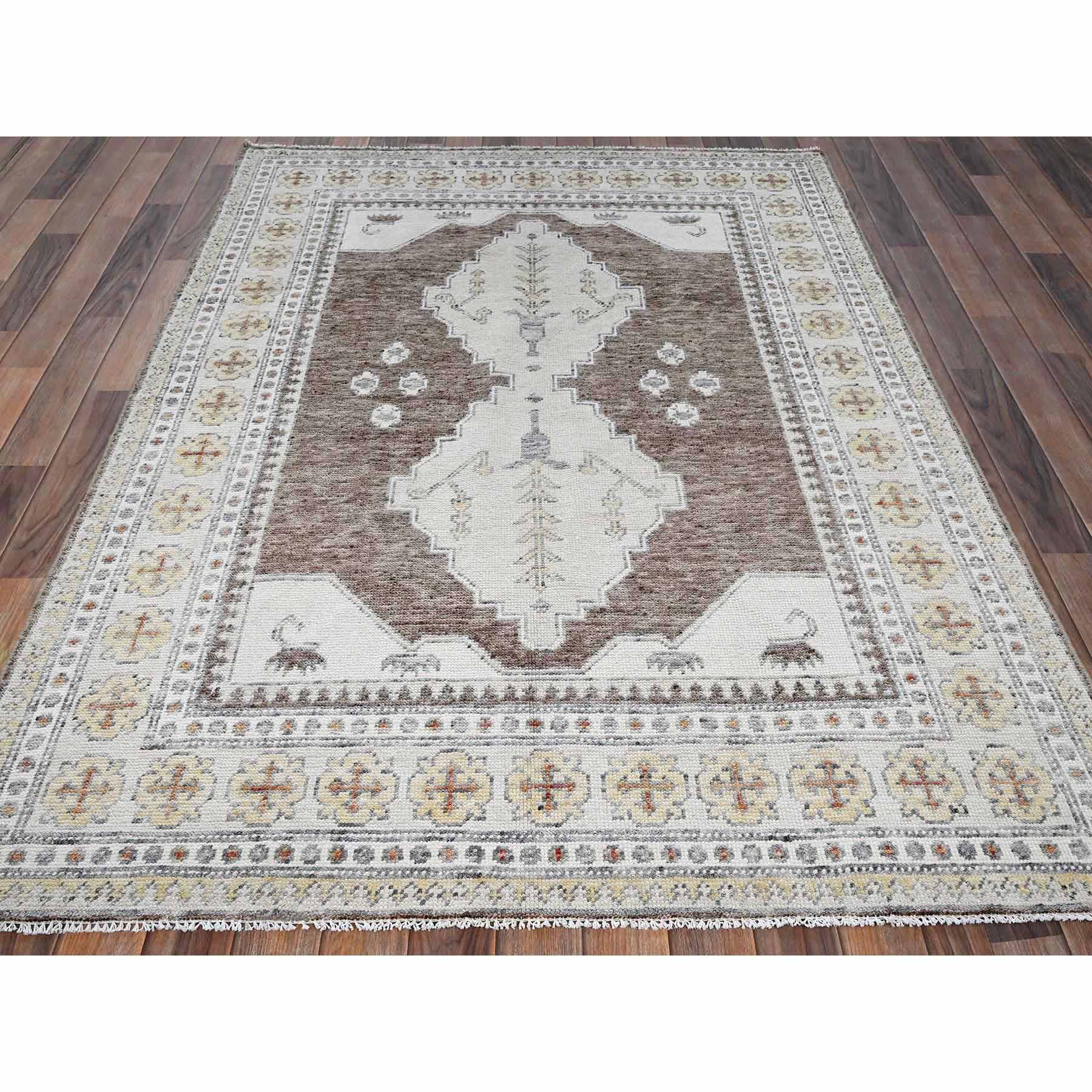 Oushak-And-Peshawar-Hand-Knotted-Rug-7085