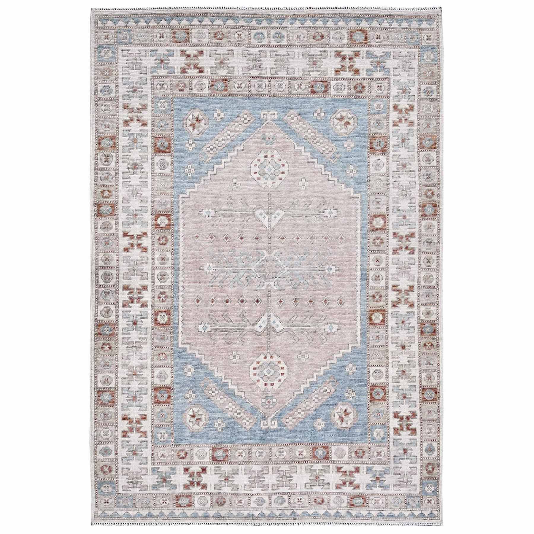 Oushak-And-Peshawar-Hand-Knotted-Rug-7095