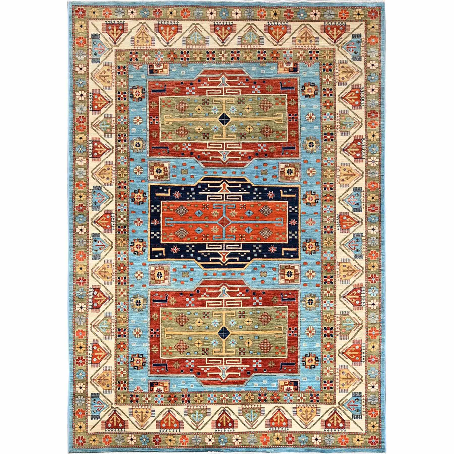 Tribal-Geometric-Hand-Knotted-Rug-5720