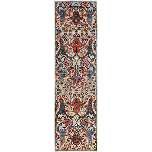 Castle Gray, Bijar Garus Design, Aryana Grade, Vegetable Dyes, Soft Pile, High Mountain Wool, Hand Knotted, Densely Woven, Runner, Oriental 