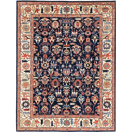 Yale Blue, Northwest Persian All Over Design, Vegetable Dyes, Aryana Grade, Soft Pile, High Mountain Wool, Hand Knotted, Densely Woven, Oriental 