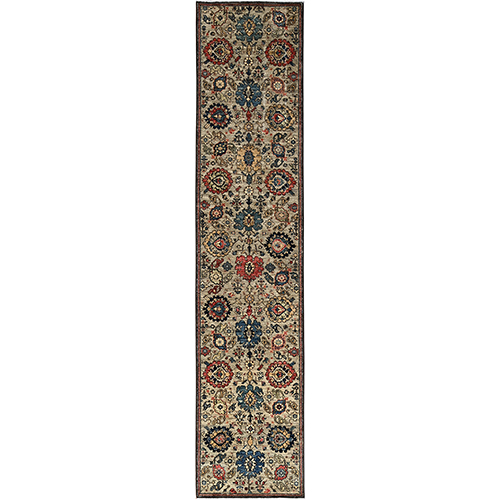 Dark Vanilla Brown, Northwest Persian All Over Design, Aryana Grade, Vegetable Dyes, Soft Pile, High Mountain Wool, Hand Knotted, Densely Woven, Runner, Oriental 