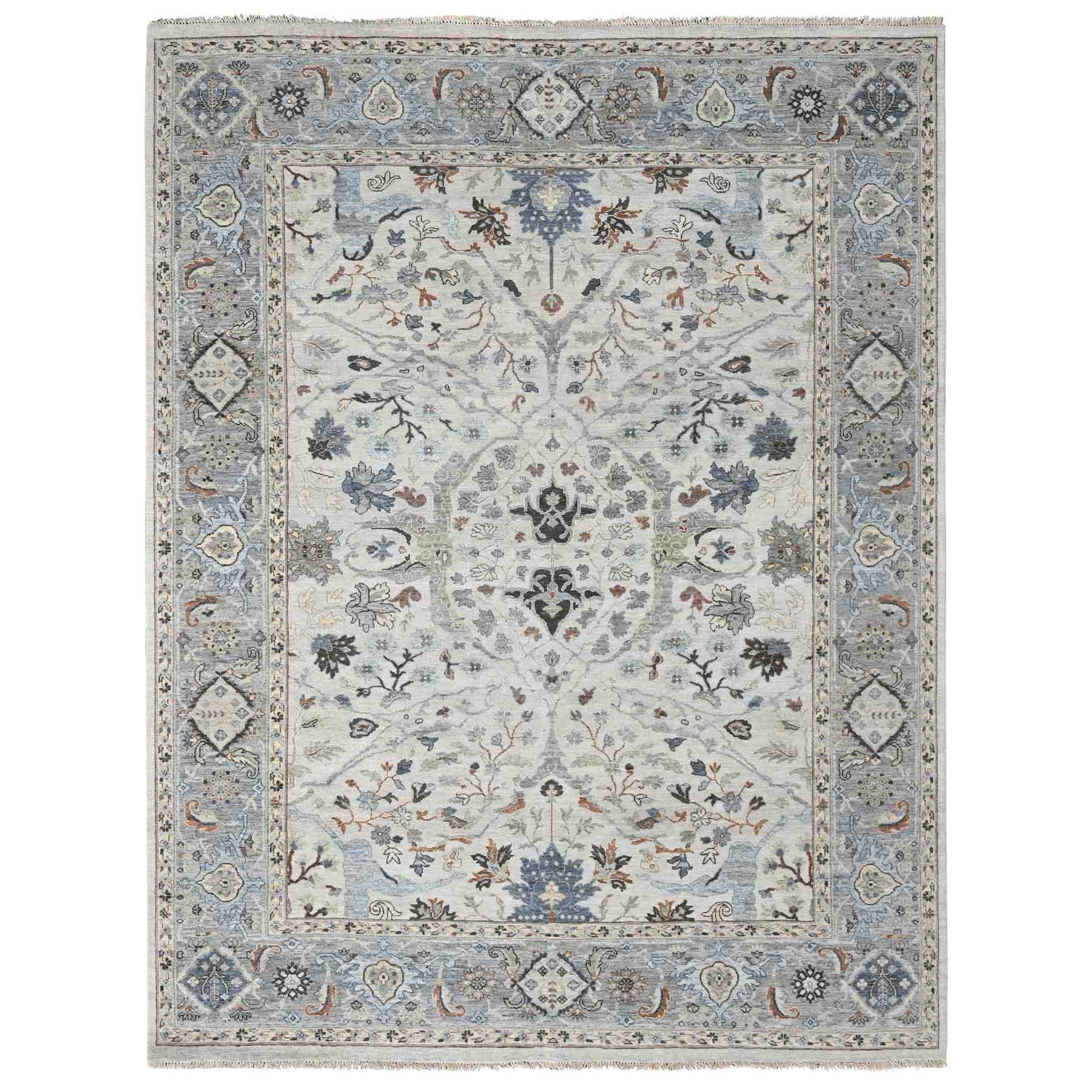 Oushak-And-Peshawar-Hand-Knotted-Rug-50415