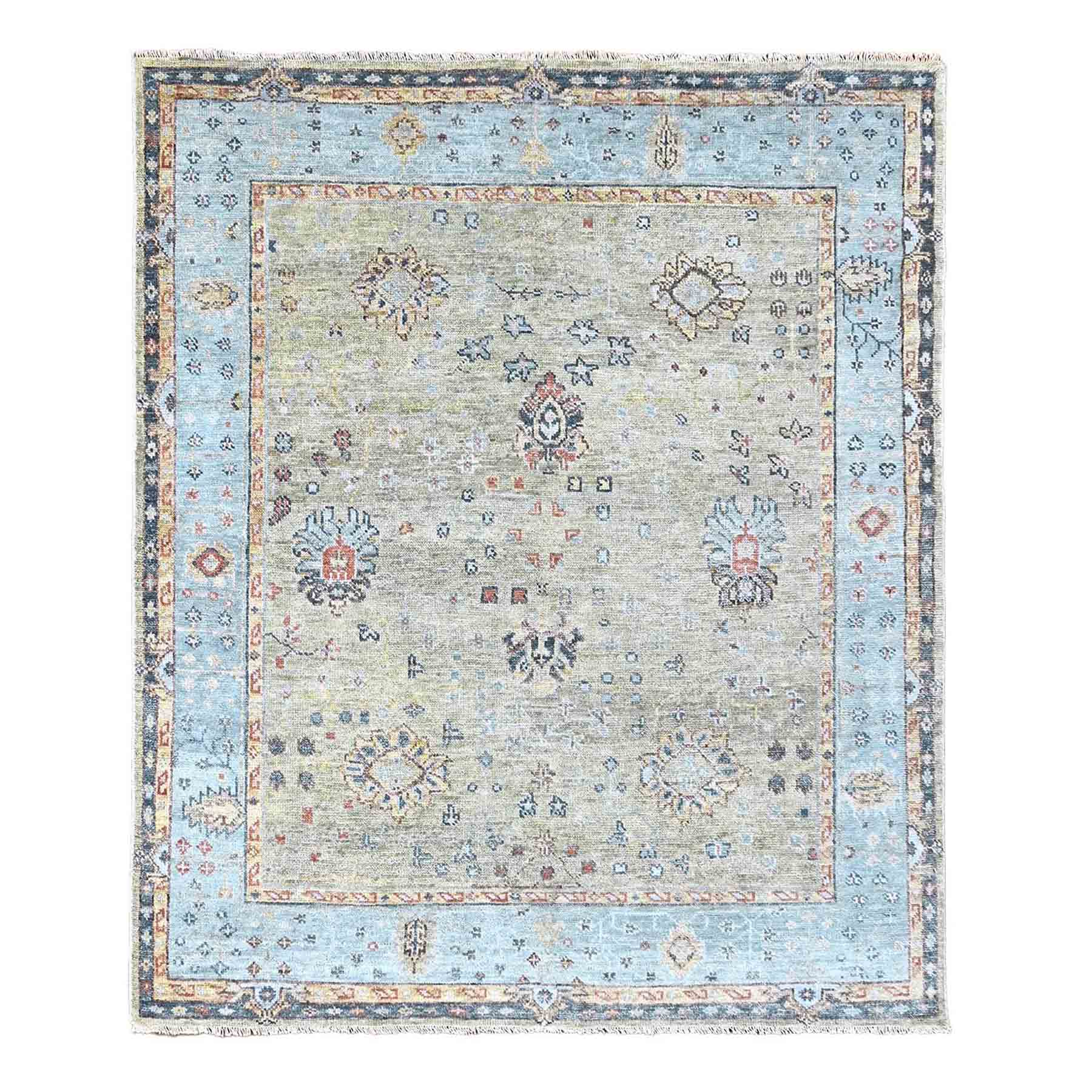 Oushak-And-Peshawar-Hand-Knotted-Rug-50480