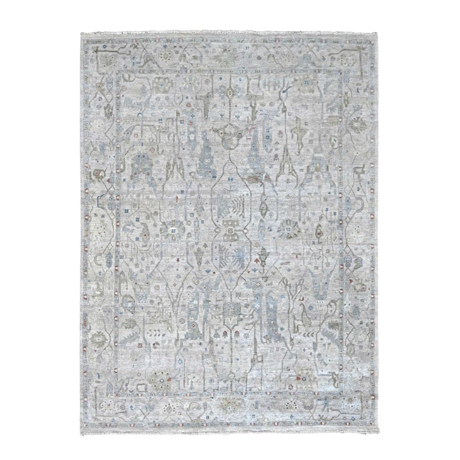 Oushak-And-Peshawar-Hand-Knotted-Rug-50810