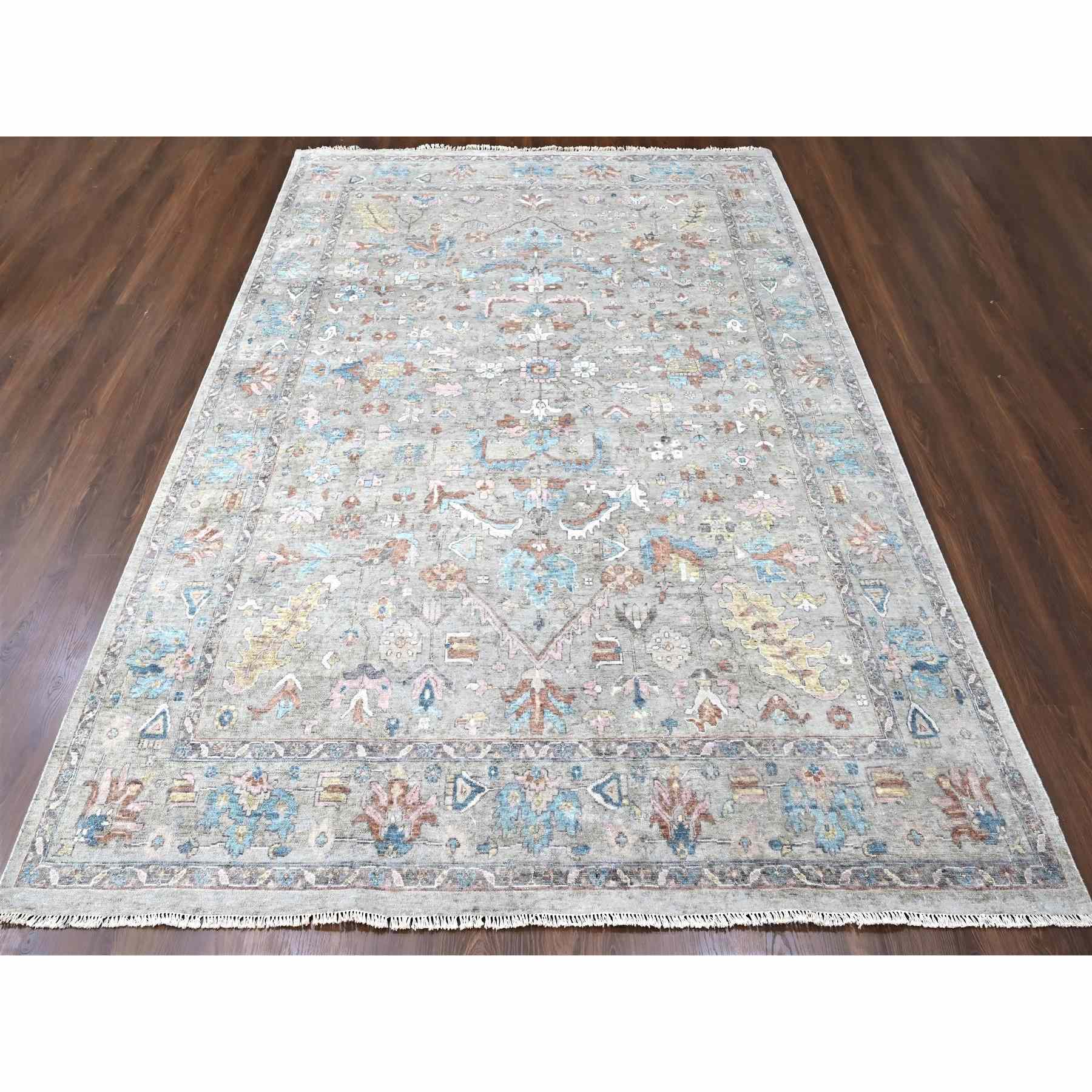 Oushak-And-Peshawar-Hand-Knotted-Rug-50845