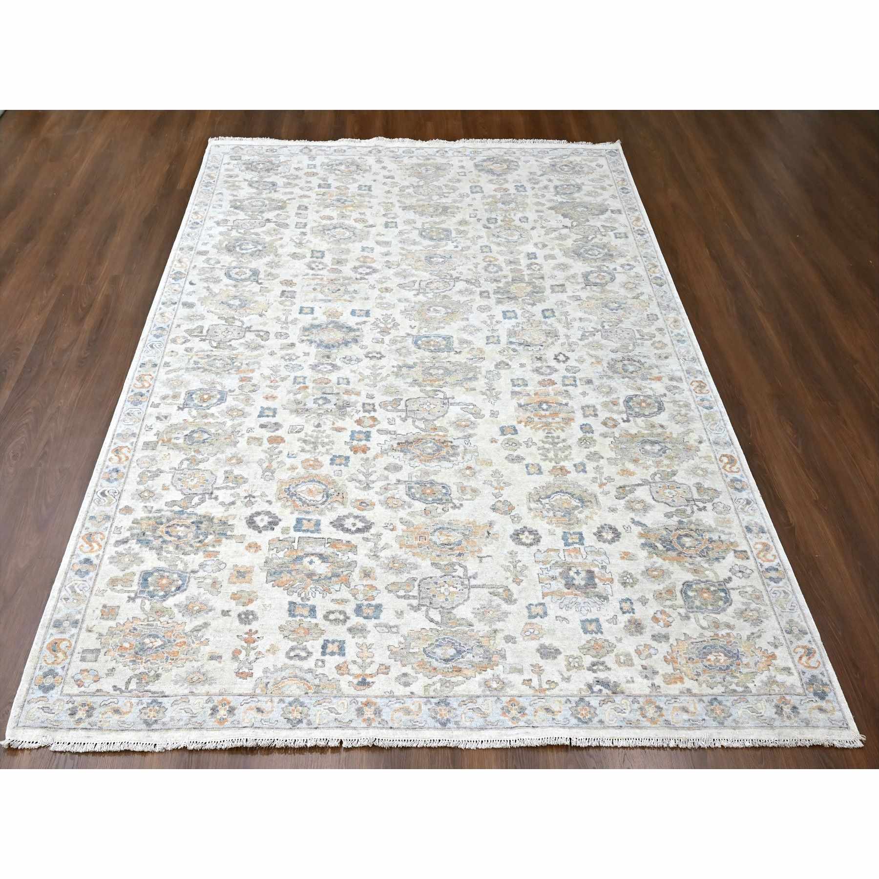 Oushak-And-Peshawar-Hand-Knotted-Rug-51075