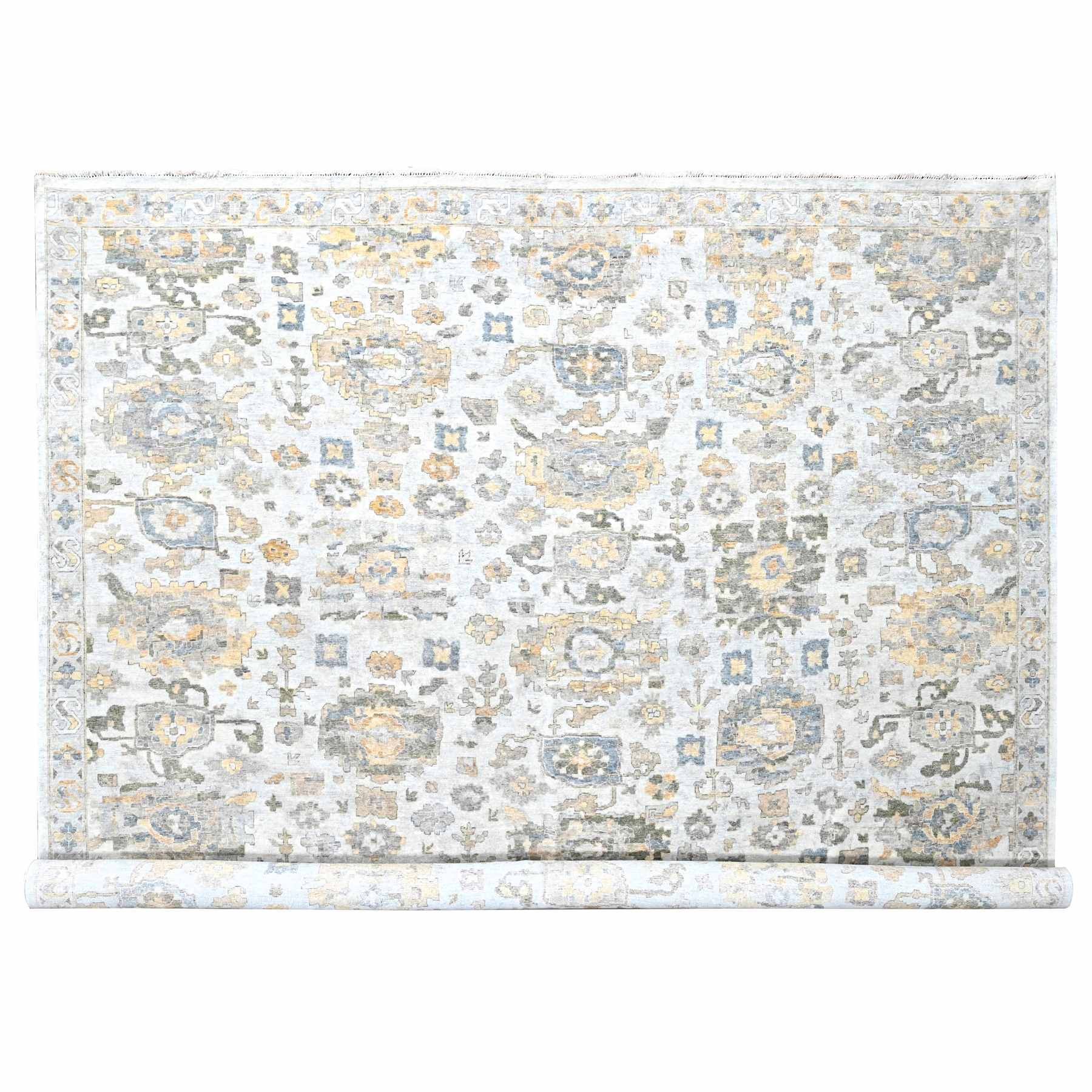 Oushak-And-Peshawar-Hand-Knotted-Rug-51085