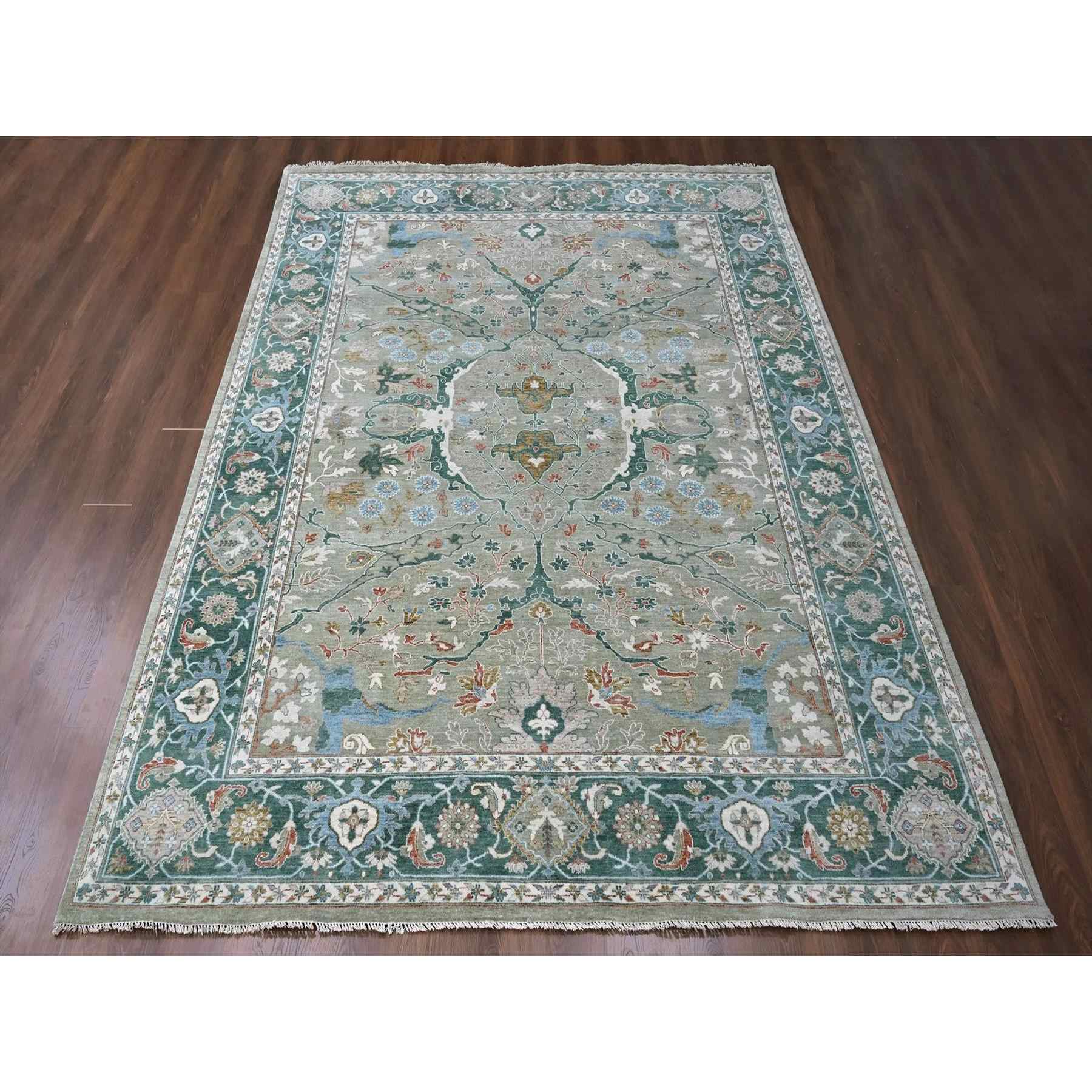 Oushak-And-Peshawar-Hand-Knotted-Rug-51550