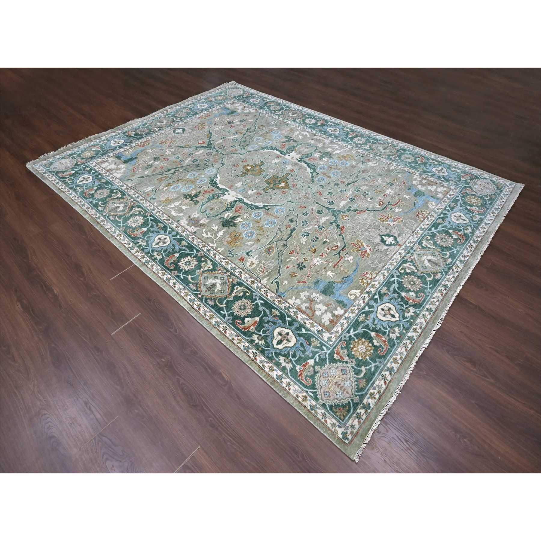 Oushak-And-Peshawar-Hand-Knotted-Rug-51550
