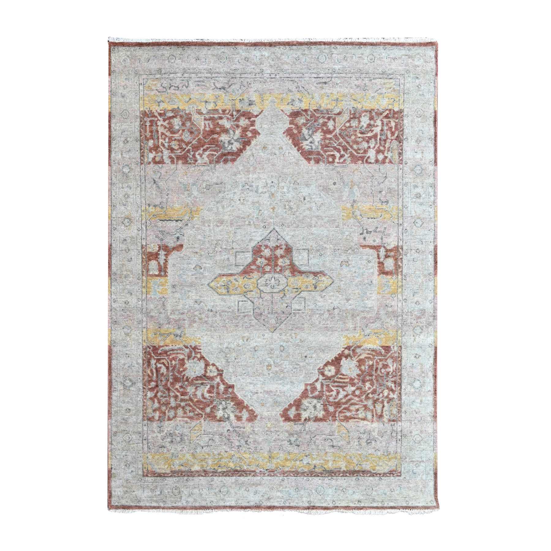 Oushak-And-Peshawar-Hand-Knotted-Rug-52010