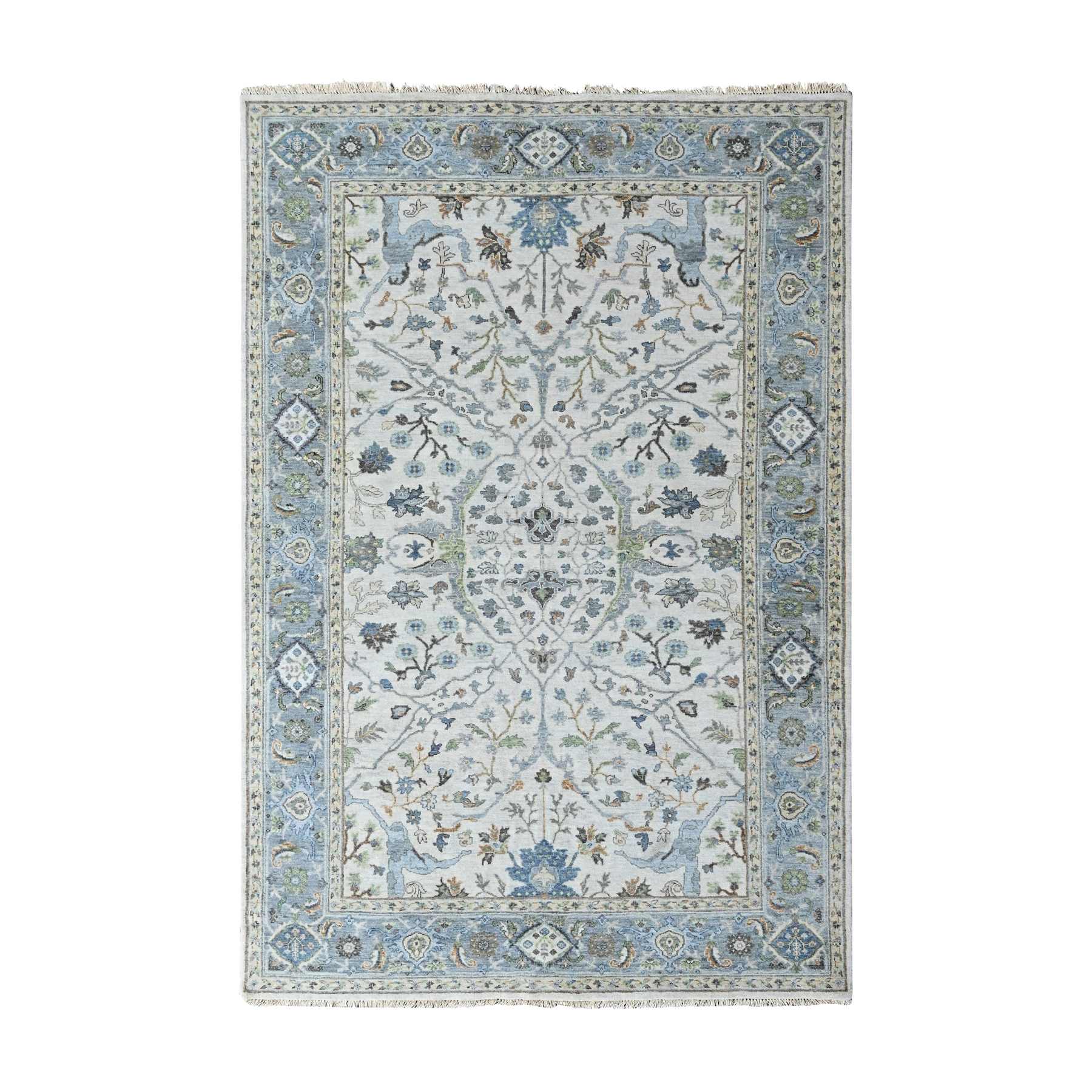 Oushak-And-Peshawar-Hand-Knotted-Rug-52035