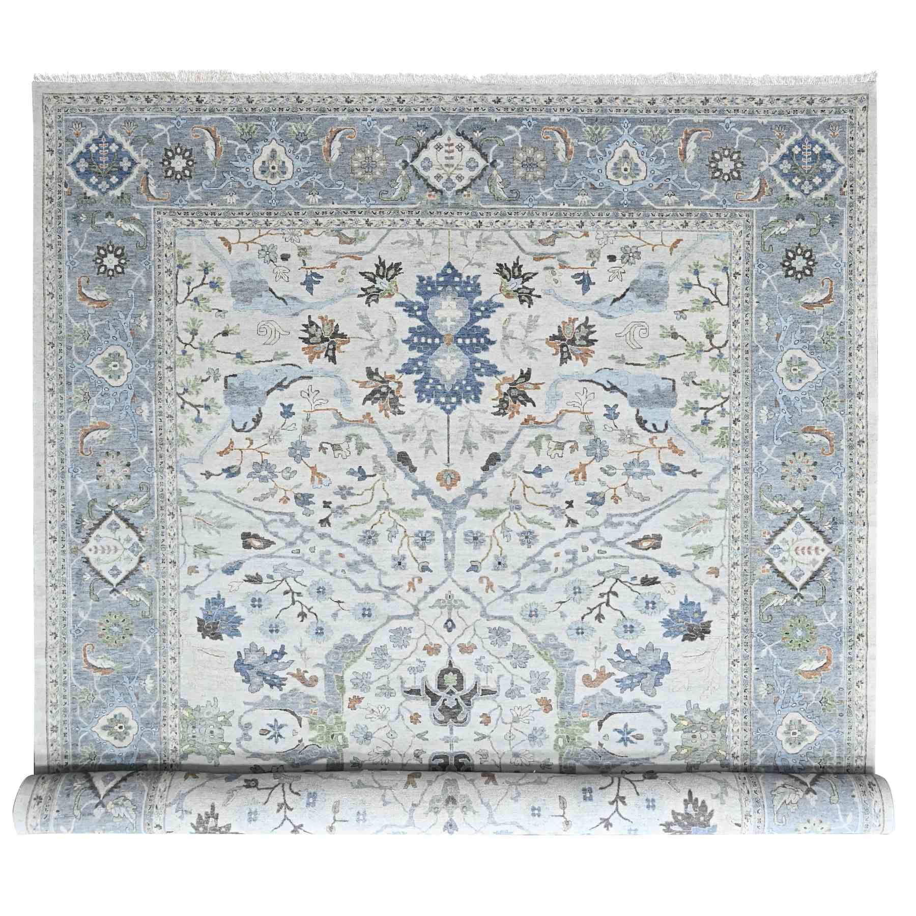 Oushak-And-Peshawar-Hand-Knotted-Rug-52285