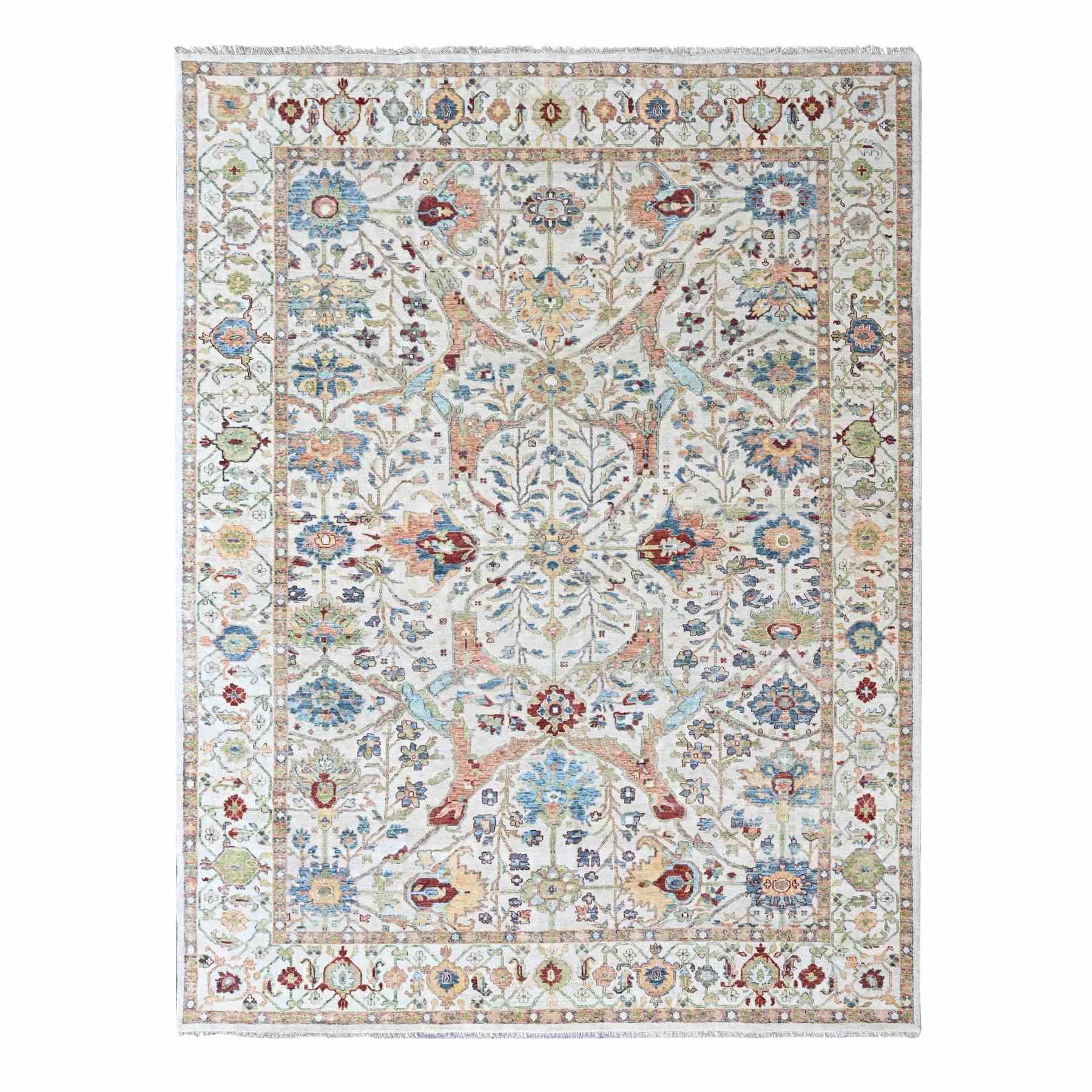 Oushak-And-Peshawar-Hand-Knotted-Rug-52290
