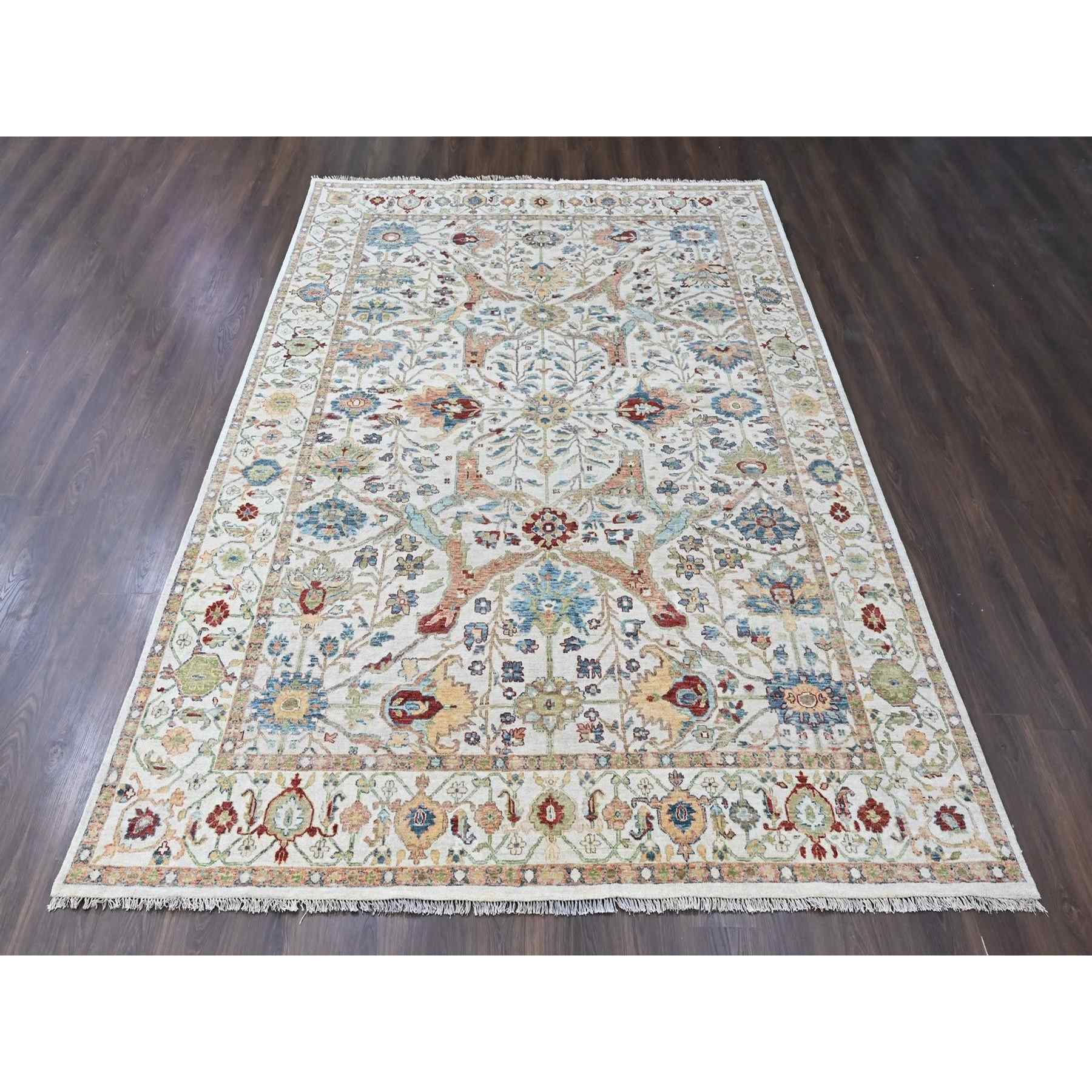 Oushak-And-Peshawar-Hand-Knotted-Rug-52290