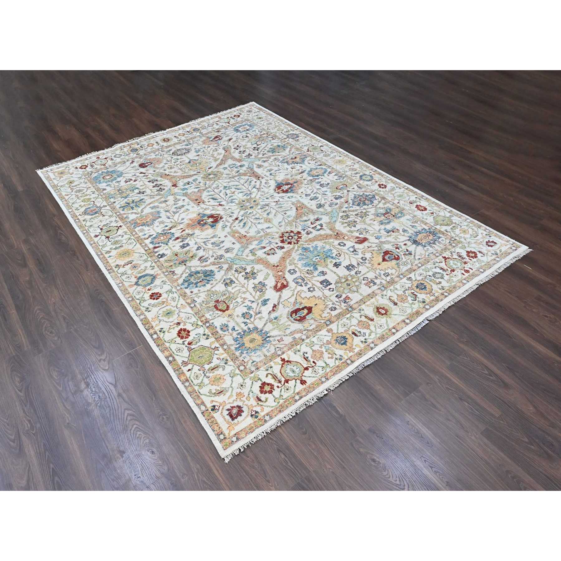 Oushak-And-Peshawar-Hand-Knotted-Rug-52290