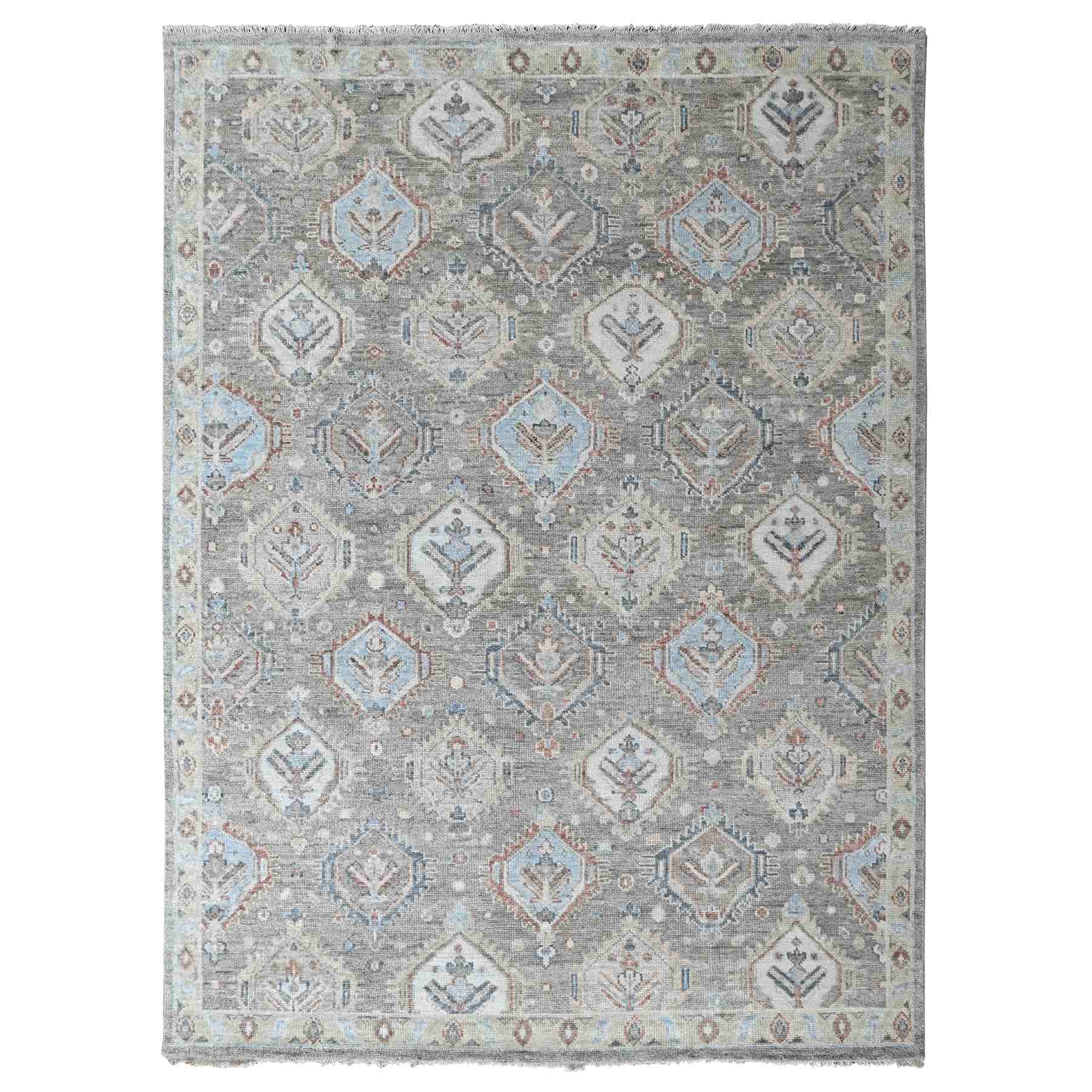 Oushak-And-Peshawar-Hand-Knotted-Rug-52355