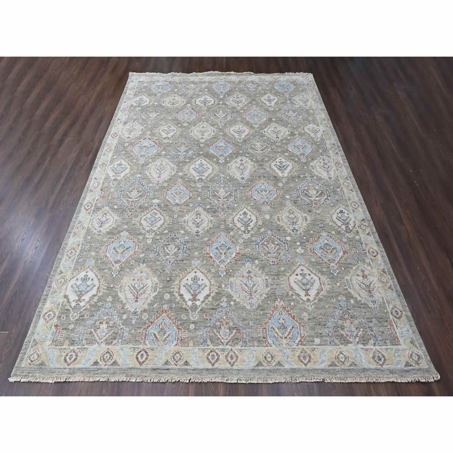 Oushak-And-Peshawar-Hand-Knotted-Rug-52365