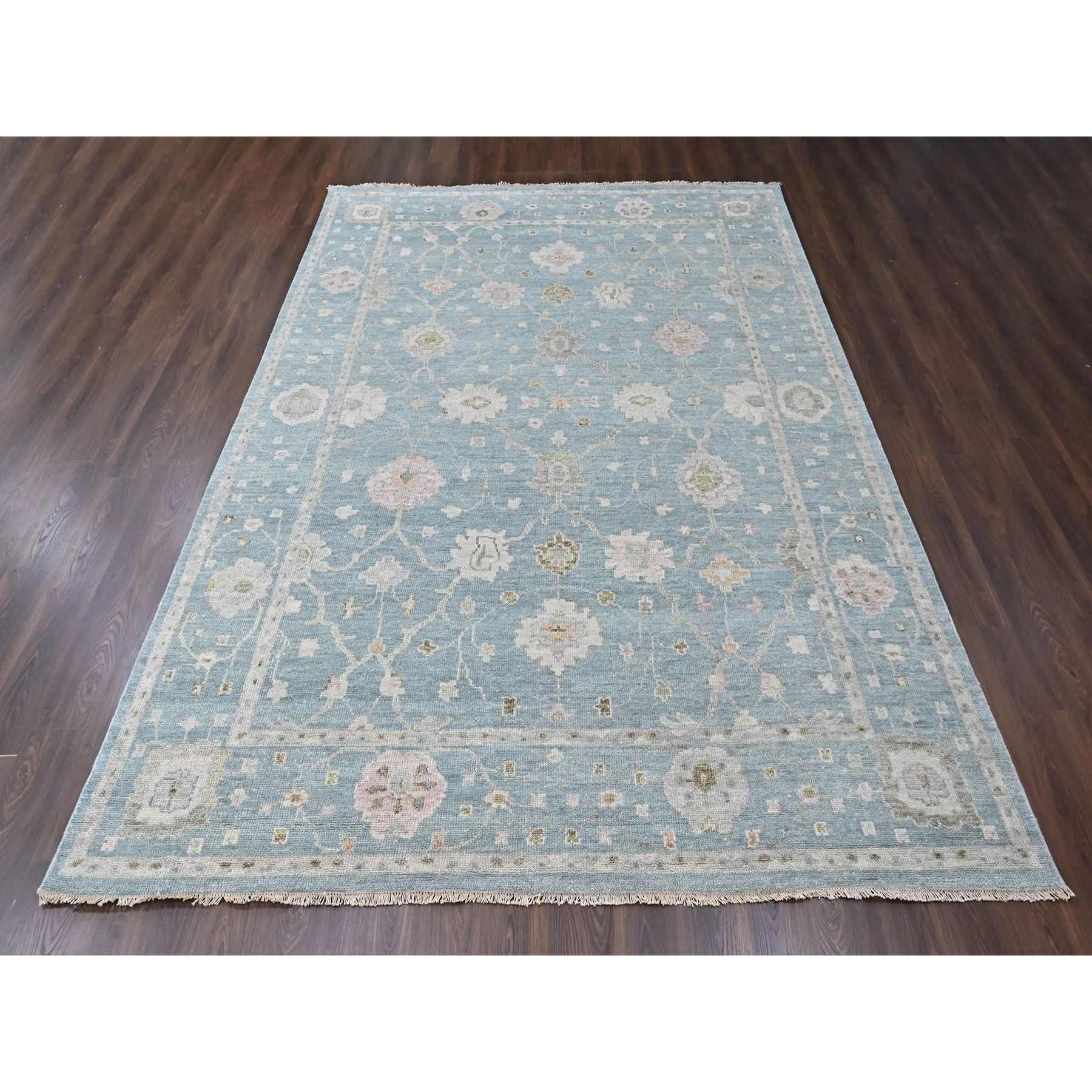 Oushak-And-Peshawar-Hand-Knotted-Rug-52385