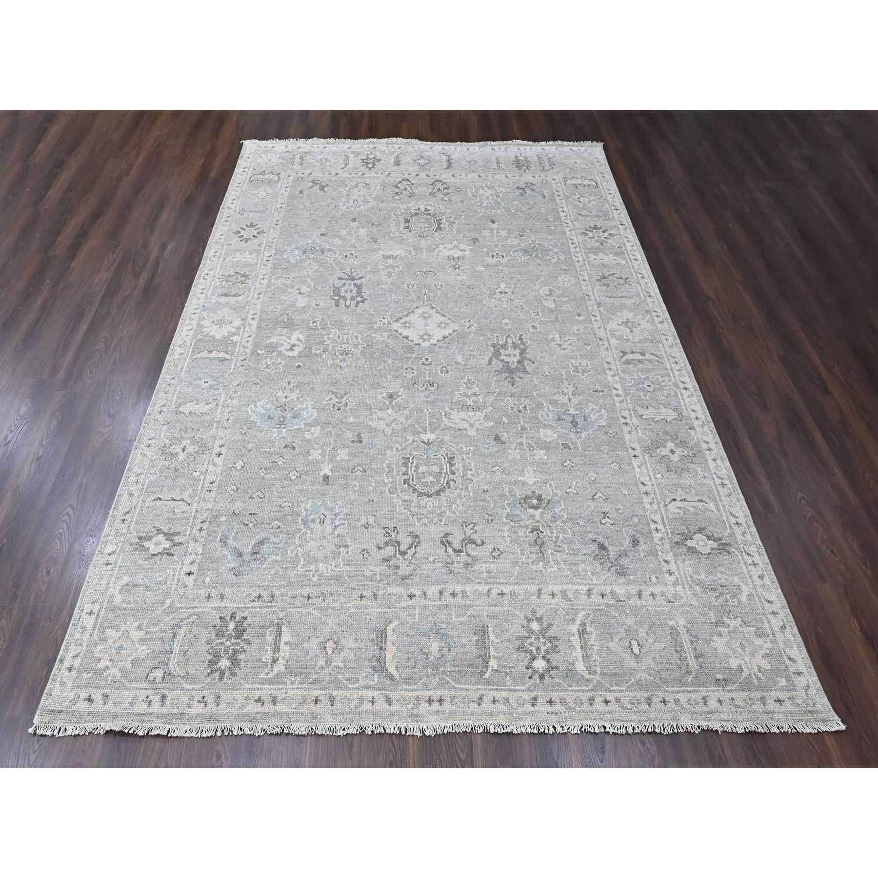 Oushak-And-Peshawar-Hand-Knotted-Rug-52435