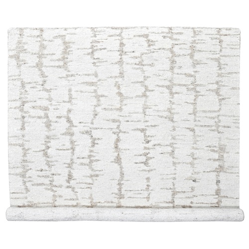 Bone White, Flat Weave with Pile, Modern Design, Hand Knotted, 100% Wool, Oriental 