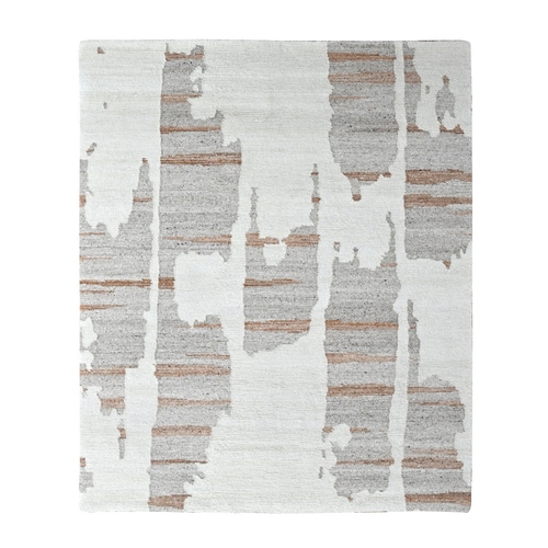 Alabaster White, Minimalist Swedish Design, Hand Knotted, Natural Wool, Oriental 