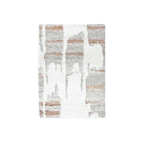 Parchment White, Minimalist Swedish Design, Hand Knotted, Organic Wool, Mat, Sample, Oriental 