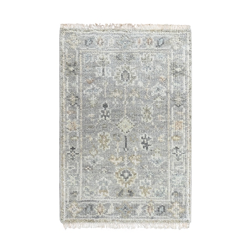 Spanish Gray, Supple Collection, Oushak All Over Design, Hand Knotted, Luxurious Wool, Vegetable Dyes, Mat, Sample, Oriental 