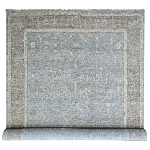 Misty Gray, Supple Collection, Oushak All Over Design, Hand Knotted, Luxurious and Vibrant Wool, Vegetable Dyes, Oriental 