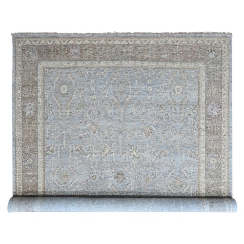 Misty Gray, Supple Collection, Oushak All Over Design, Hand Knotted, Shiny Wool Pile, Vegetable Dyes, XL, Oversized, Oriental 