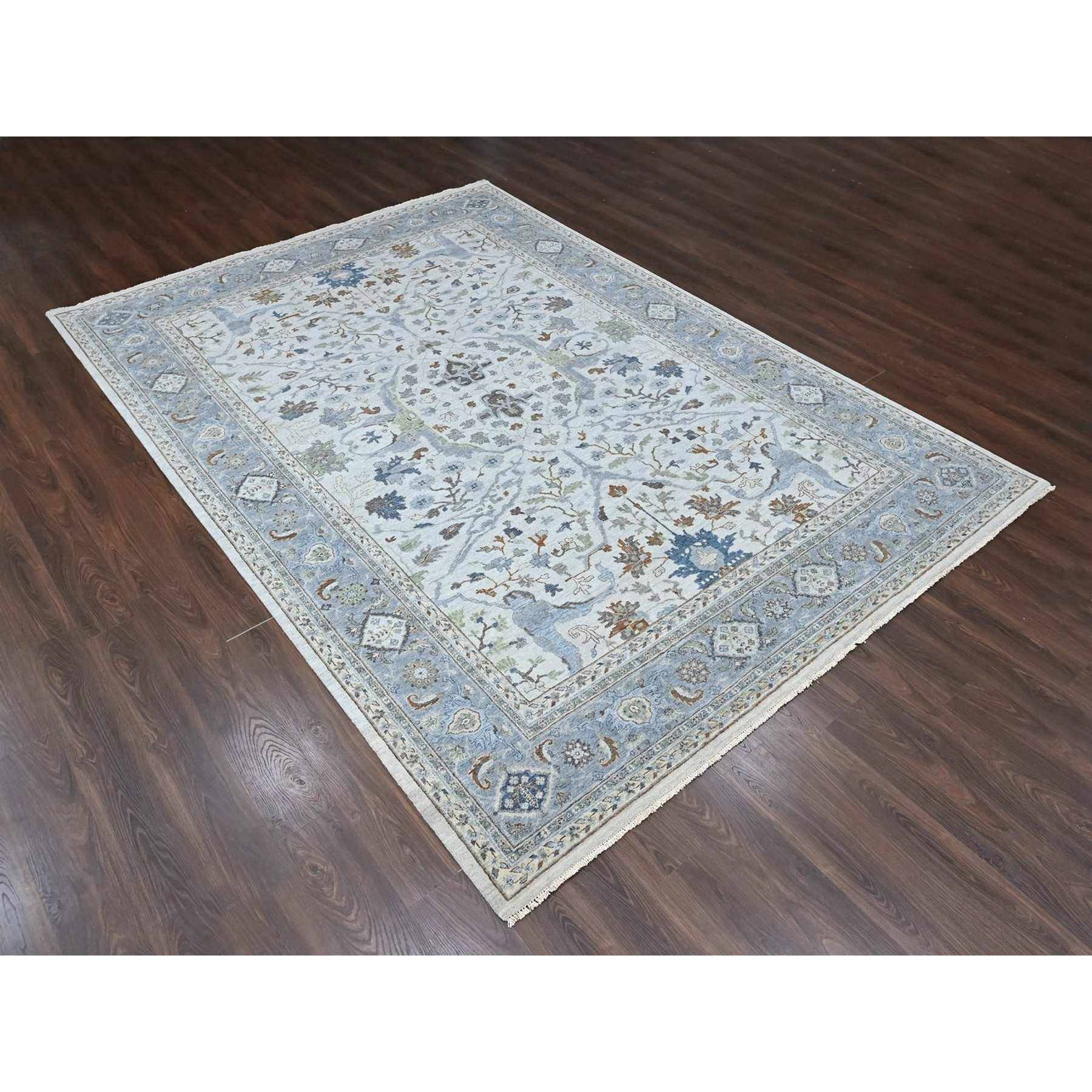 Oushak-And-Peshawar-Hand-Knotted-Rug-52845