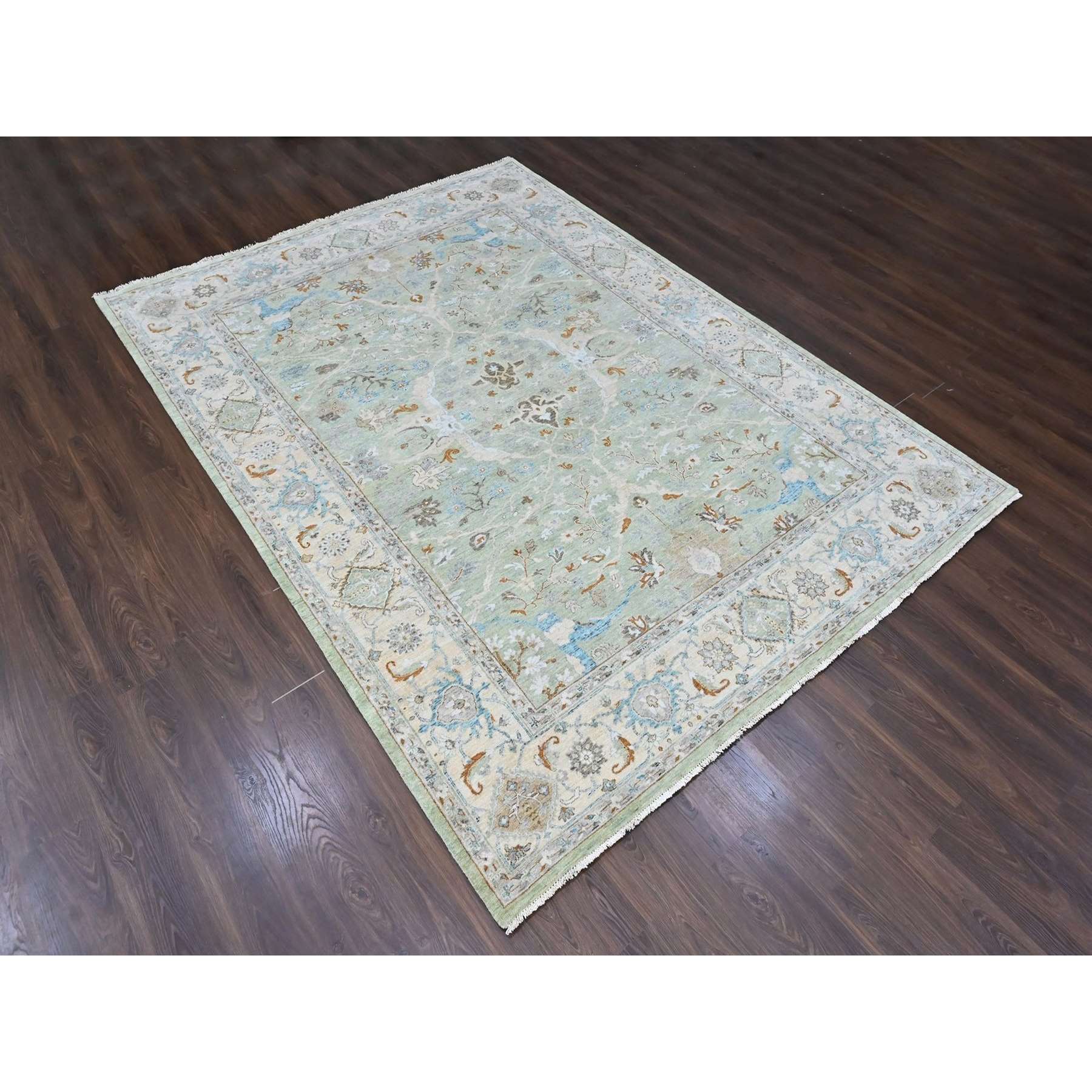 Oushak-And-Peshawar-Hand-Knotted-Rug-52945