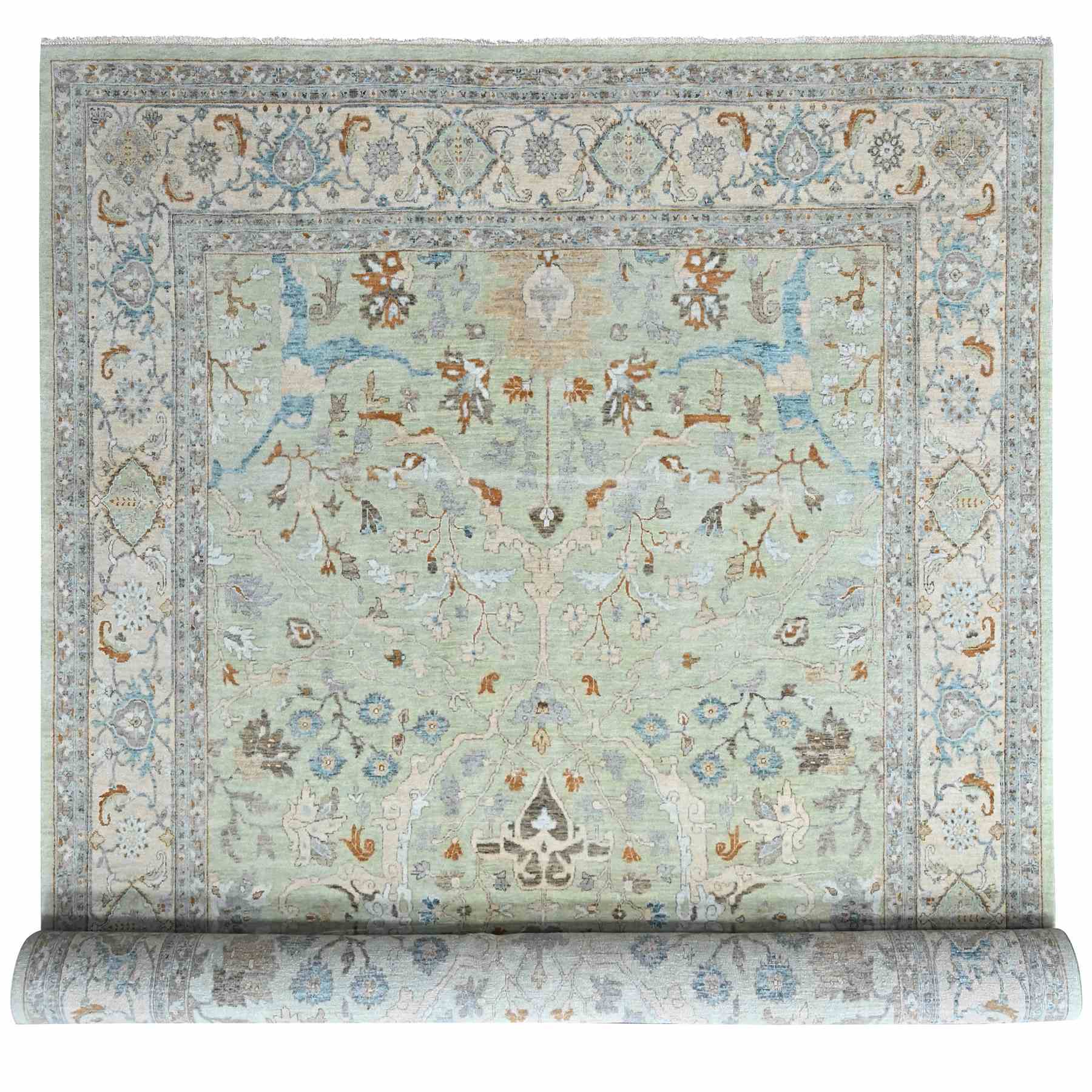 Oushak-And-Peshawar-Hand-Knotted-Rug-53000