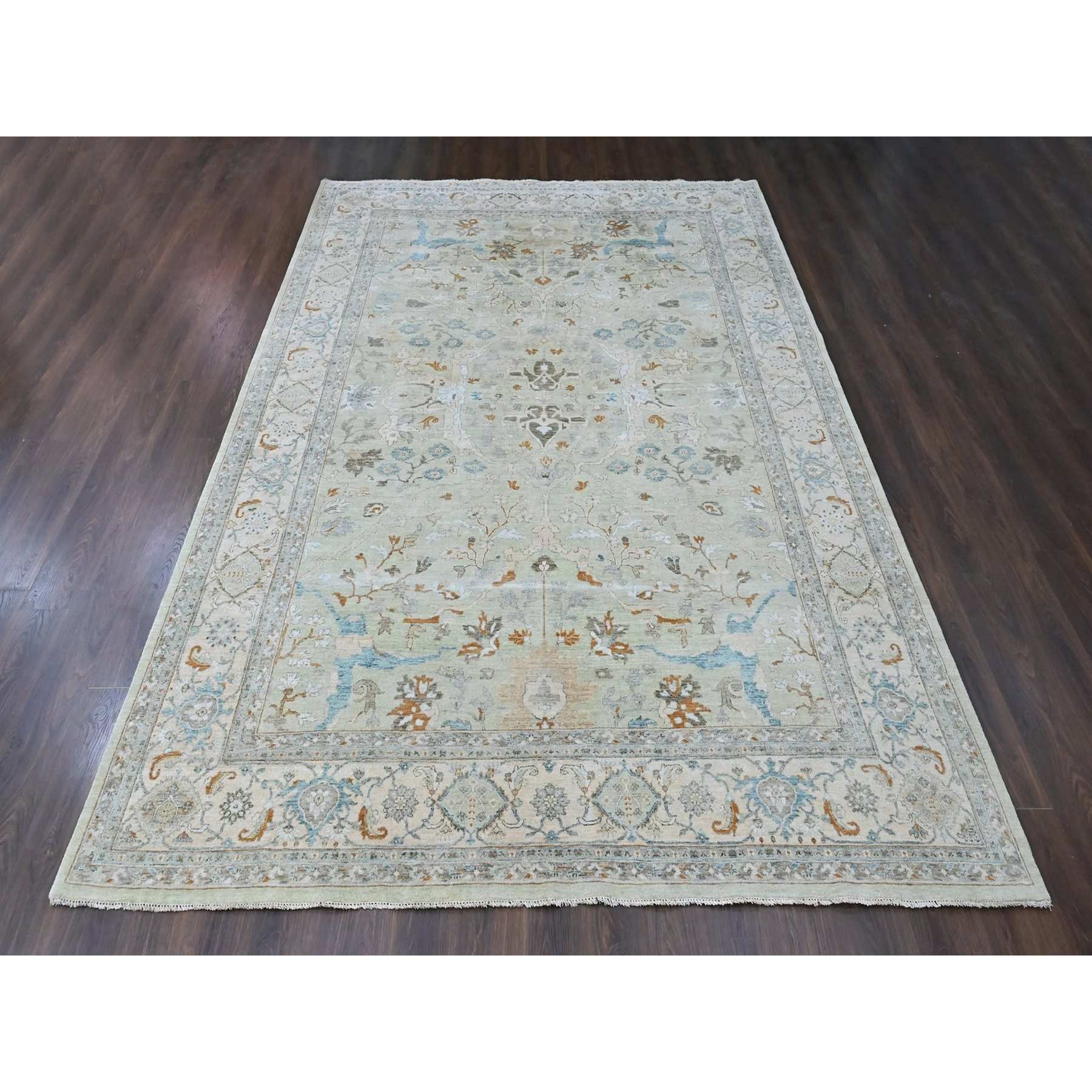 Oushak-And-Peshawar-Hand-Knotted-Rug-53000