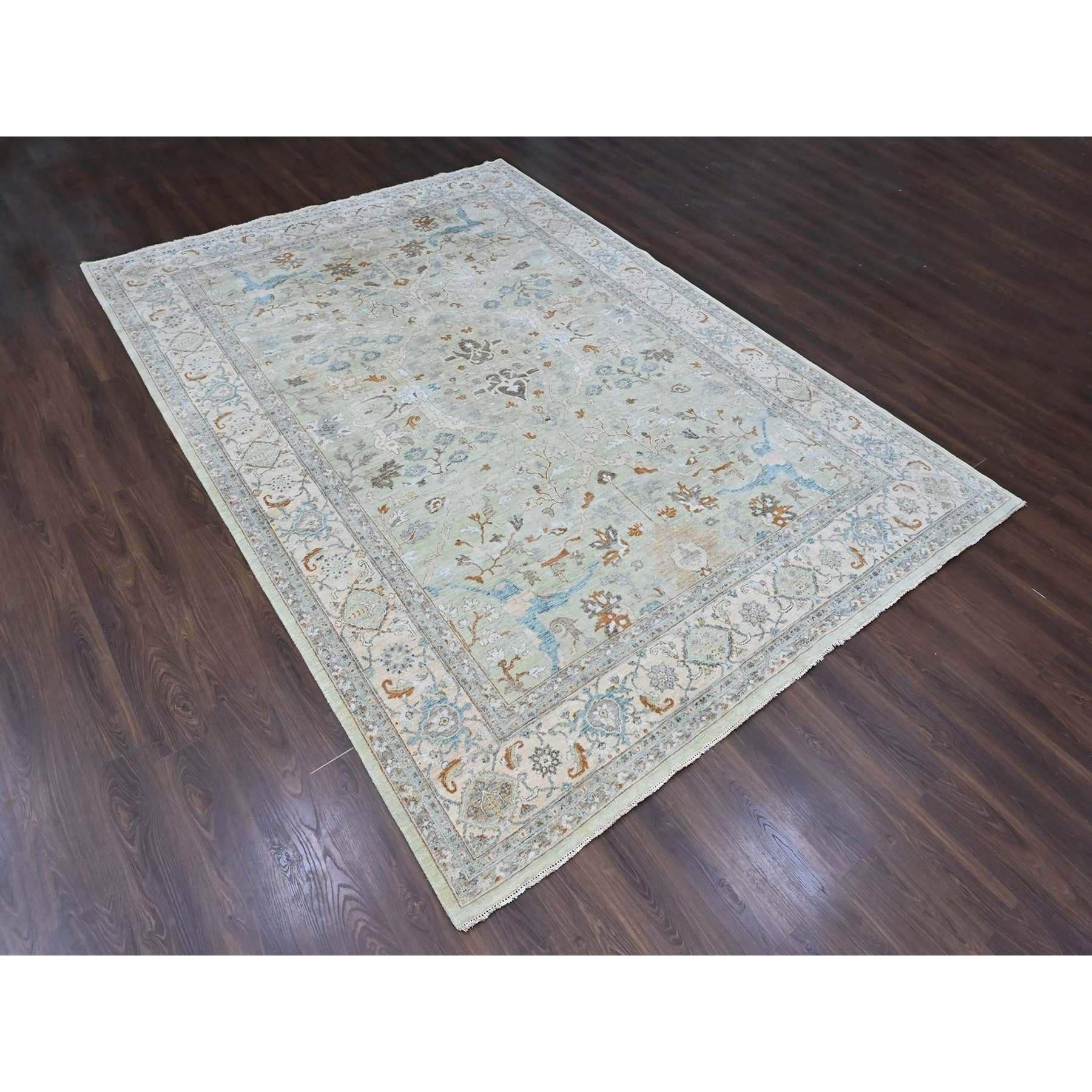 Oushak-And-Peshawar-Hand-Knotted-Rug-53000