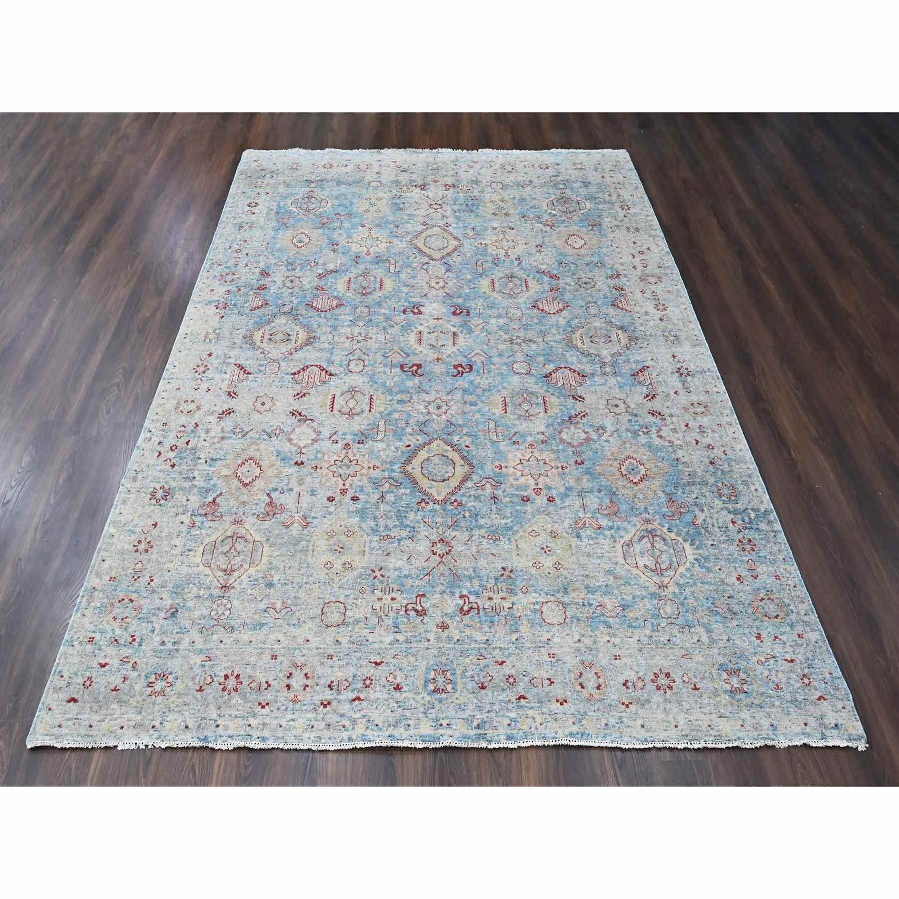 Tribal-Geometric-Hand-Knotted-Rug-52720