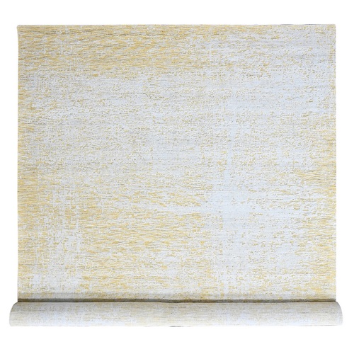 Macaroon Yellow, Hand Loomed, Wool and Plant Based Silk, Textured Pile, Modern Design, Oversized, XL, Oriental 