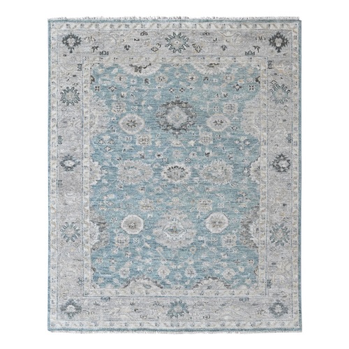 Powder Blue, Oushak All Over Design, Hand Knotted, Supple Collection, Luxurious Wool, Vegetable Dyes, Oriental Rug