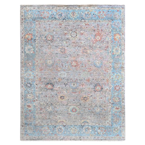 Whisper Pink, Ziegler Mahal Design, Hand Knotted, Pure Wool, Zero Pile, Distressed, Oriental 