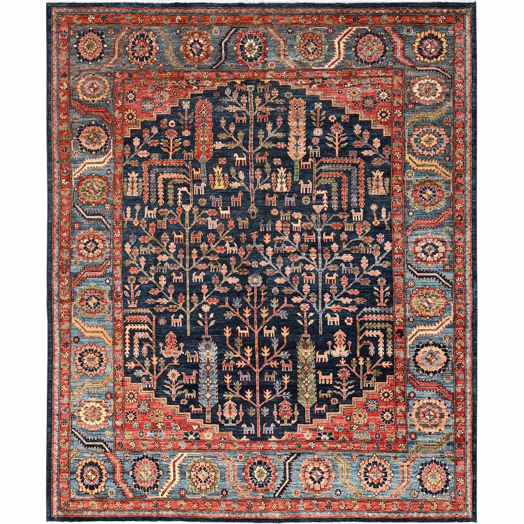 Tribal-Geometric-Hand-Knotted-Rug-8030