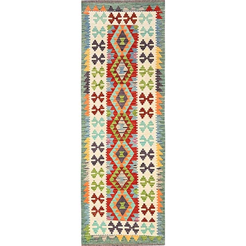 Colorful, Afghan Kilim with Geometric Pattern, Flat Weave, 100% Wool, Vegetable Dyes, Hand Woven, Reversible, Runner, Oriental 