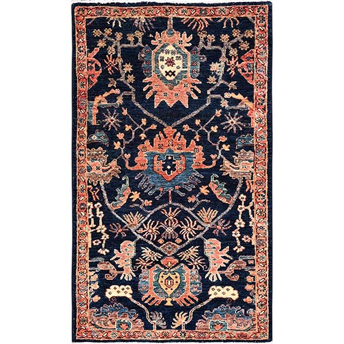 Midnight Blue, Heriz All Over Design, Aryana Grade, Vegetable Dyes, Soft Pile, Hand Knotted, High Mountain Wool, Densely Woven, Oriental 