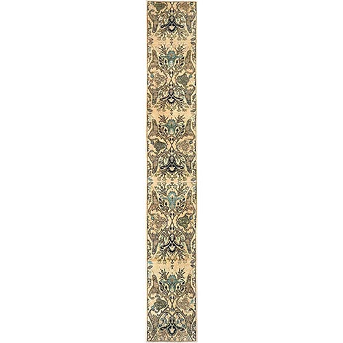 Parchment White, Bijar Garus Design, High Mountain Wool, Vegetable Dyes, Aryana Grade, Hand Knotted, Soft Pile, Densely Woven, XL, Runner, Oriental 