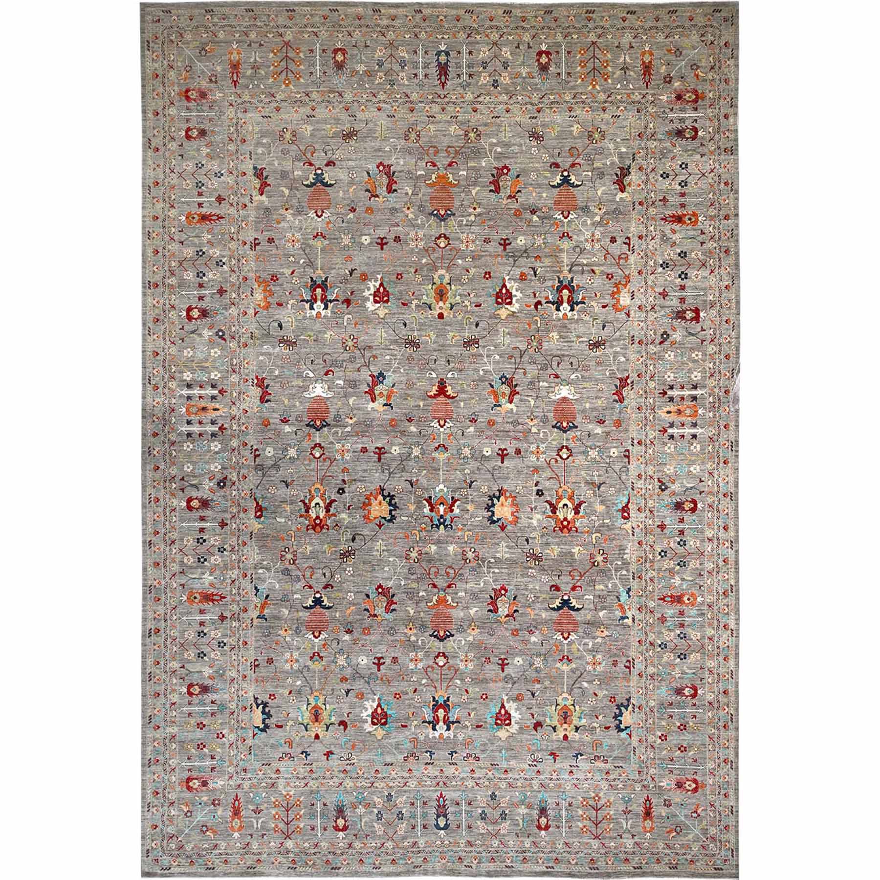 Tribal-Geometric-Hand-Knotted-Rug-10400