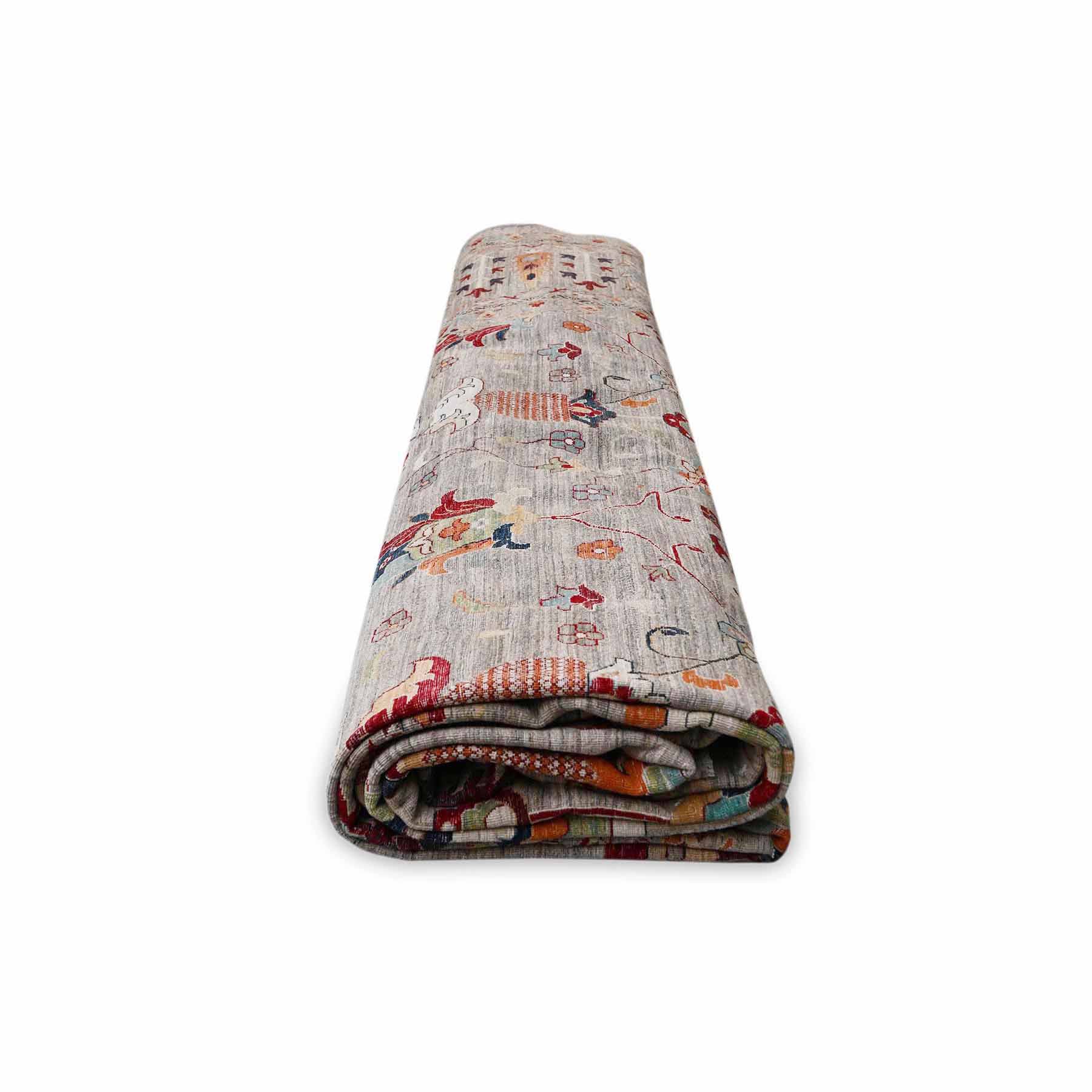 Tribal-Geometric-Hand-Knotted-Rug-10400
