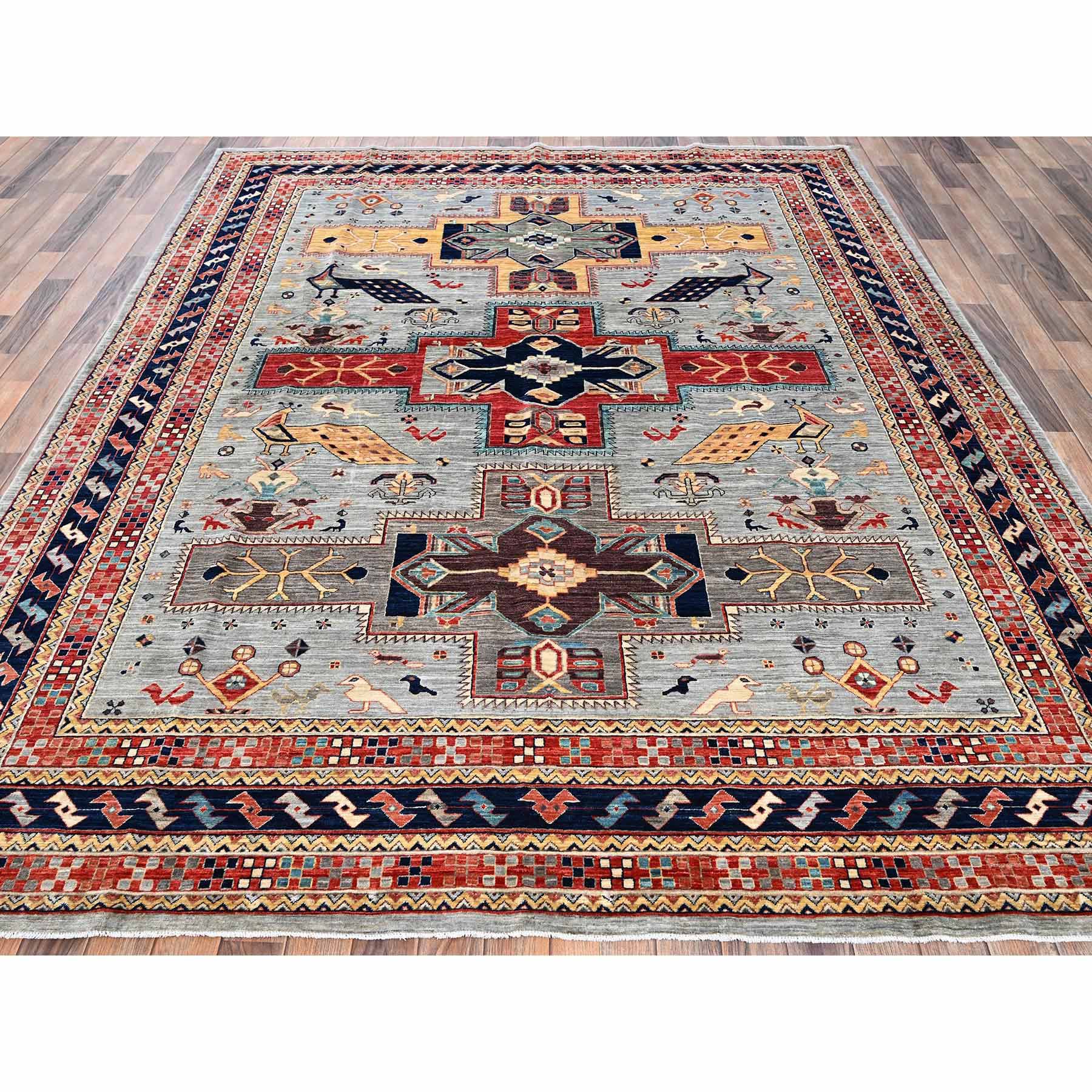 Tribal-Geometric-Hand-Knotted-Rug-10410