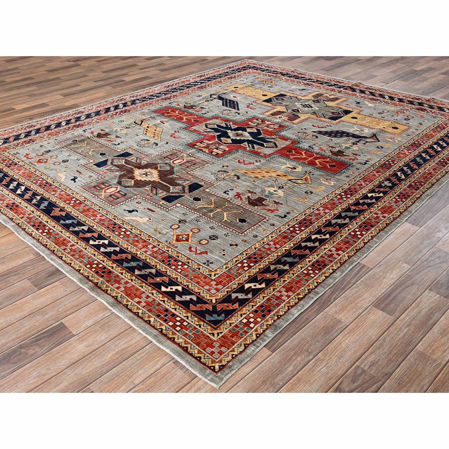 Tribal-Geometric-Hand-Knotted-Rug-10410